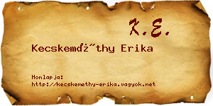 Kecskeméthy Erika névjegykártya