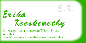 erika kecskemethy business card